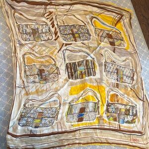 Vintage Authentic Fendi Silk Scarf featuring iconic bags EUC